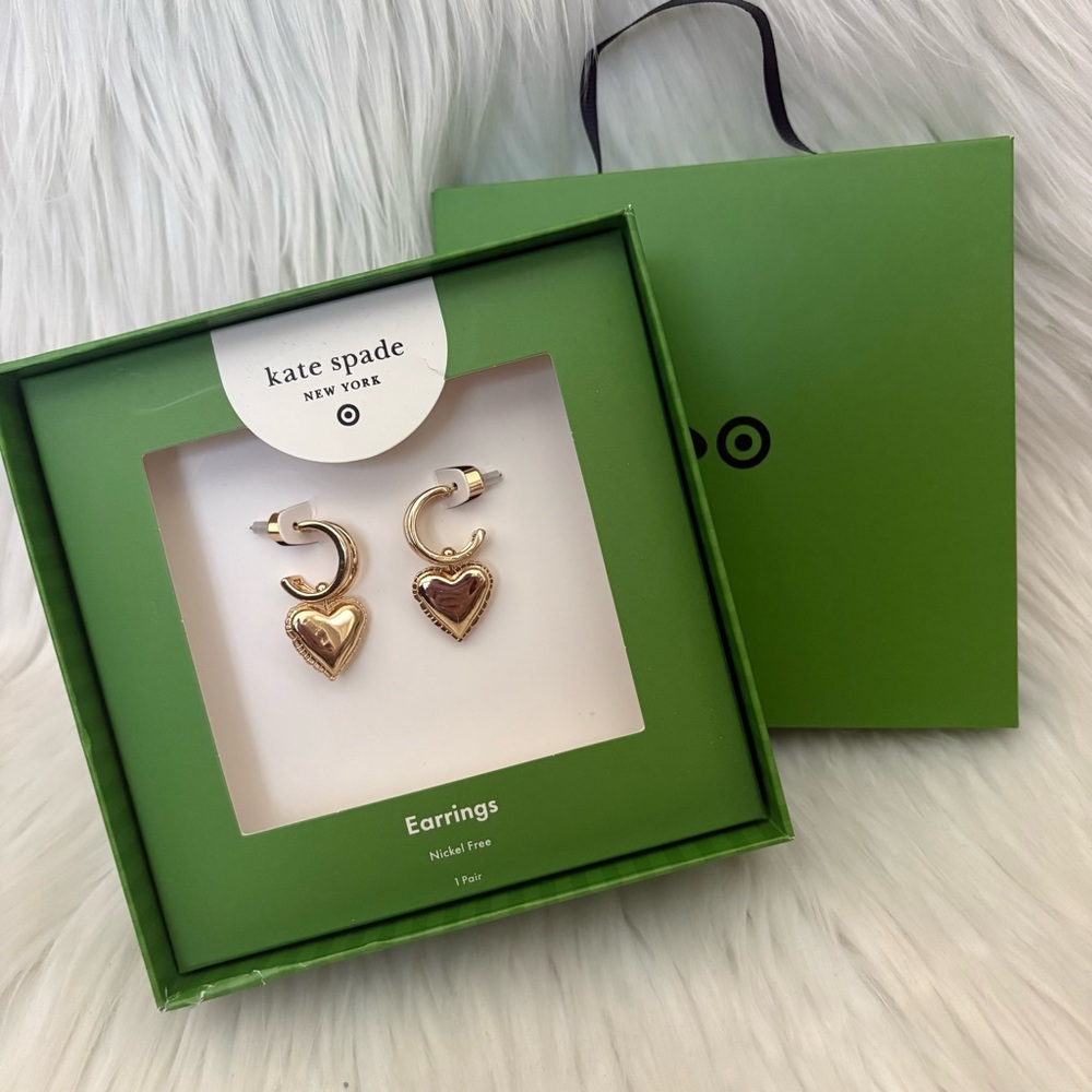 Kate Spade x Target Golden Heart Balloon Hoop Earrings